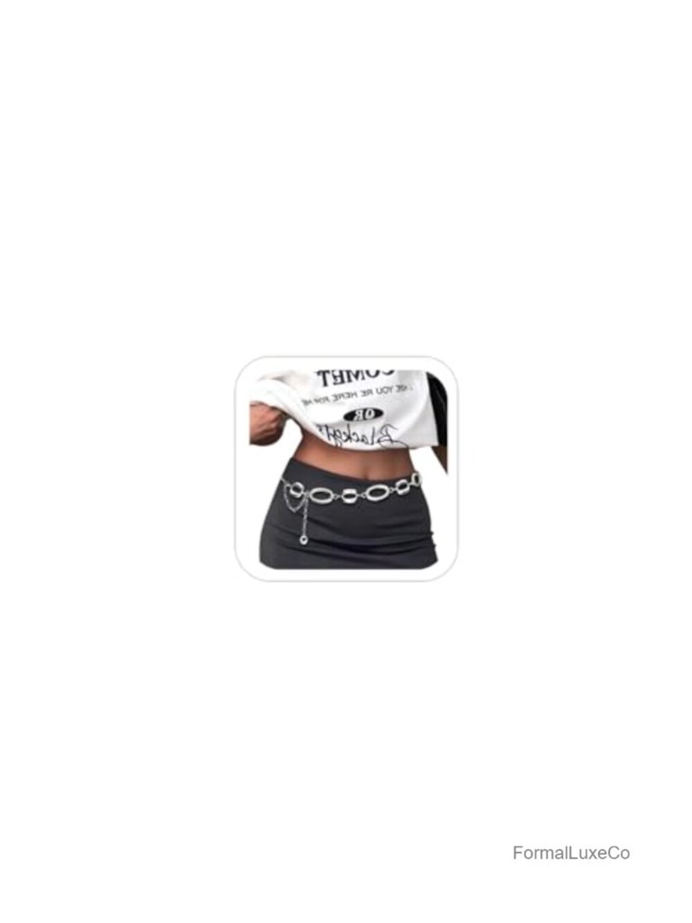 Chunky Chain Waist Belt Women Body Chain Oval Link Metal Waist Jewelry for Dress
